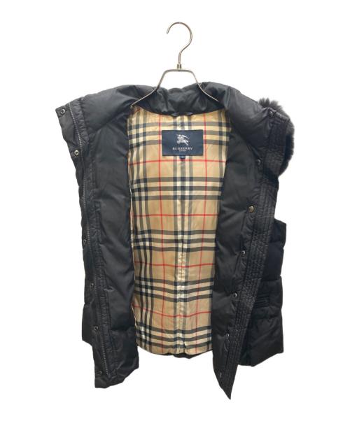BURBERRY LONDON（バーバリーロンドン）BURBERRY LONDON (バーバリーロンドン) ファーフード付ダウンベスト ブラック サイズ:46の古着・服飾アイテム