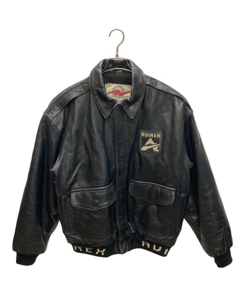 AVIREX（アヴィレックス）AVIREX (アヴィレックス) レザーフライトジャケット ブラック サイズ:SIZE Lの古着・服飾アイテム