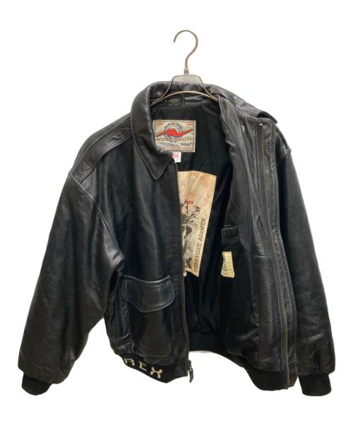 AVIREX（アヴィレックス）AVIREX (アヴィレックス) レザーフライトジャケット ブラック サイズ:SIZE Lの古着・服飾アイテム
