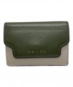 MARNIマルニ）の古着「TRIFOLD 3つ折り財布」｜グリーン×ベージュ