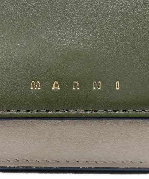 MARNI（マルニ）MARNI (マルニ) TRIFOLD 3つ折り財布 グリーン×ベージュの古着・服飾アイテム