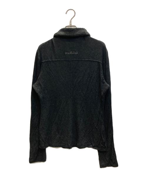 FENDI JEANS（フェンディ ジーンズ）FENDI jeans (フェンディ ジーンズ) ボアカラー ニットポロシャツ ブラック サイズ:46の古着・服飾アイテム