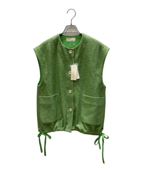 mylanka（ミランカ）mylanka (ミランカ) ファンシーツイードジレ グリーン サイズ:38 未使用品の古着・服飾アイテム