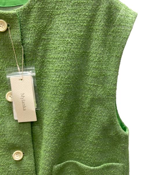 mylanka（ミランカ）mylanka (ミランカ) ファンシーツイードジレ グリーン サイズ:38 未使用品の古着・服飾アイテム