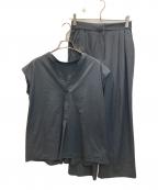 SLOBE IENAスローブ イエナ）の古着「《WEB限定/2枚セット/防しわ/撥水/接触冷感/追加》ブラウス×パンツセット」｜ブラック