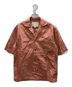 STUDIO NICHOLSONスタジオ ニコルソン）の古着「PAPER POPLIN SHIRTING-SHORT SLEEVE CAMP COLLAR SHIRT」｜ピンク