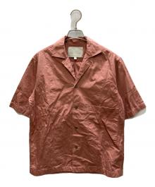 STUDIO NICHOLSON（スタジオ ニコルソン）の古着「PAPER POPLIN SHIRTING-SHORT SLEEVE CAMP COLLAR SHIRT」｜ピンク