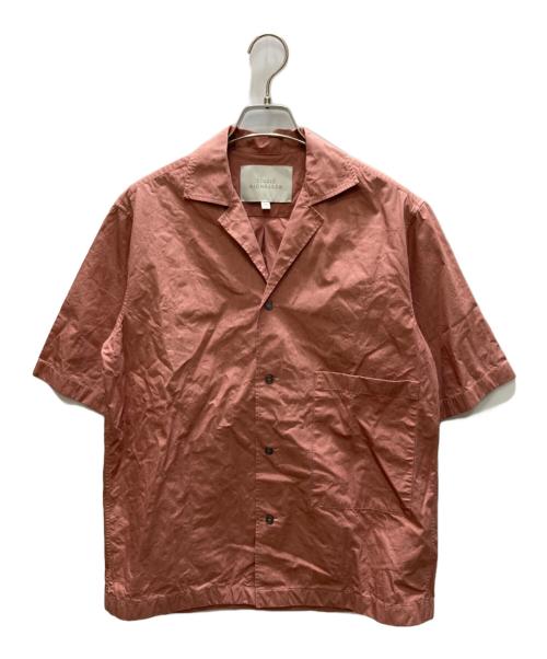 STUDIO NICHOLSON（スタジオ ニコルソン）STUDIO NICHOLSON (スタジオ ニコルソン) PAPER POPLIN SHIRTING-SHORT SLEEVE CAMP COLLAR SHIRT ピンク サイズ:XSの古着・服飾アイテム
