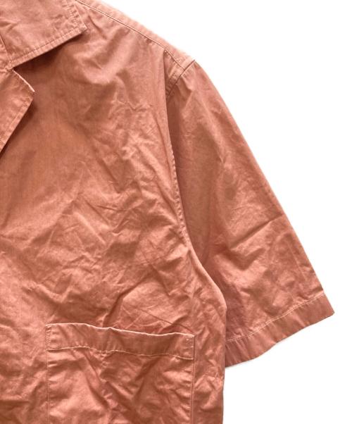 STUDIO NICHOLSON（スタジオ ニコルソン）STUDIO NICHOLSON (スタジオ ニコルソン) PAPER POPLIN SHIRTING-SHORT SLEEVE CAMP COLLAR SHIRT ピンク サイズ:XSの古着・服飾アイテム