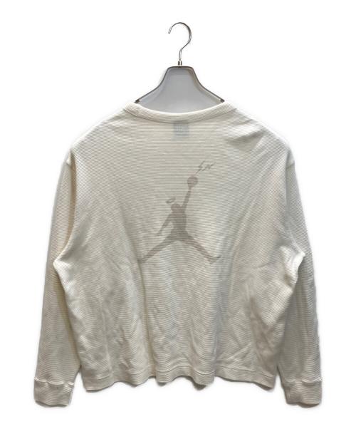 NIKE（ナイキ）NIKE (ナイキ) FRAGMENT DESIGN (フラグメントデザイン) ロゴ プリント サーマル ロングスリーブ カットソー ベージュ サイズ:XLの古着・服飾アイテム