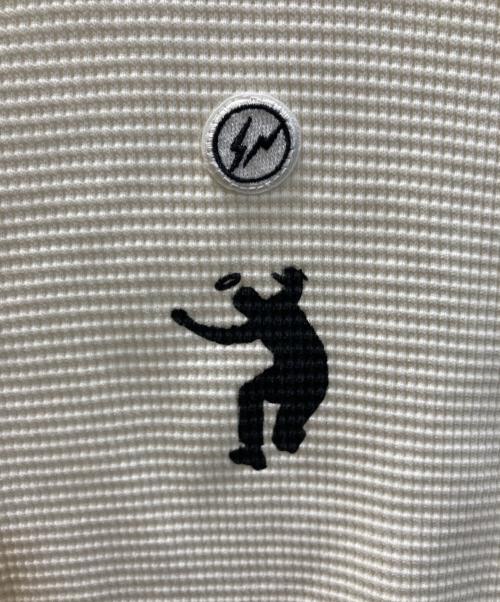 NIKE（ナイキ）NIKE (ナイキ) FRAGMENT DESIGN (フラグメントデザイン) ロゴ プリント サーマル ロングスリーブ カットソー ベージュ サイズ:XLの古着・服飾アイテム