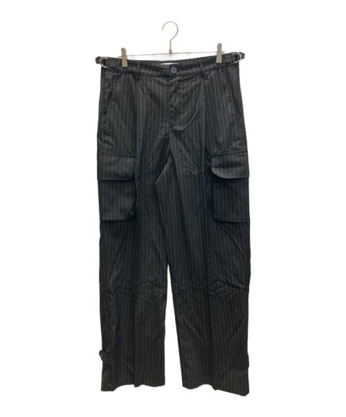 FOUND（ファウンド）FOUND (ファウンド) Hava Pinstripe Pleated Cargo Trousers ネイビー サイズ:SIZE 34の古着・服飾アイテム