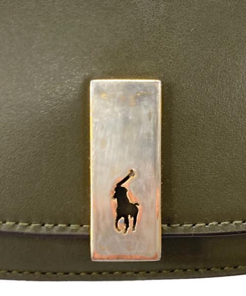 POLO RALPH LAUREN（ポロ・ラルフローレン）POLO RALPH LAUREN (ポロ・ラルフローレン) Polo ID レザーサドルバッグ オリーブの古着・服飾アイテム