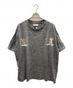 FACETASMファセッタズム）の古着「ALASKA 刺繍Tシャツ」｜グレー