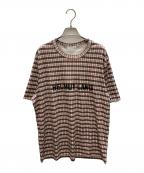 HELMUT LANGヘルムートラング）の古着「チェックカットソー」｜ブラウン×レッド