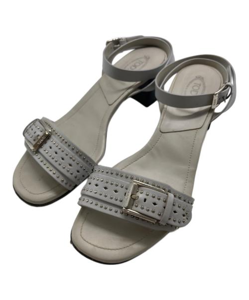 TOD'S（トッズ）TOD'S (トッズ) スタッズベルトストラップサンダル グレー サイズ:38 1/2の古着・服飾アイテム