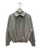 ATONエイトン）の古着「50/3 ORGANIC SMOOTH HALF ZIP SWEATER」｜グレー