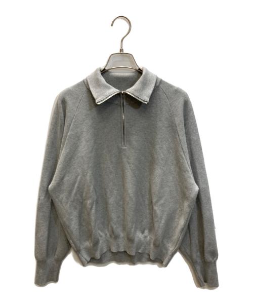 ATON（エイトン）ATON (エイトン) 50/3 ORGANIC SMOOTH HALF ZIP SWEATER グレー サイズ:2の古着・服飾アイテム