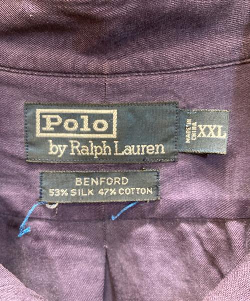 POLO RALPH LAUREN（ポロ・ラルフローレン）POLO RALPH LAUREN (ポロ・ラルフローレン) BENFORD  シルクコットンシャツ ネイビー サイズ:XXLの古着・服飾アイテム