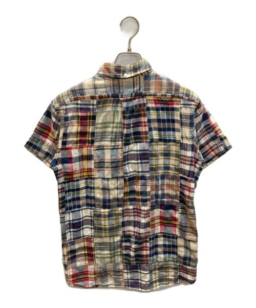 RALPH LAUREN（ラルフローレン）RALPH LAUREN (ラルフローレン) パッチワーク プルオーバーチェックシャツ ベージュ×ネイビー サイズ:Mの古着・服飾アイテム