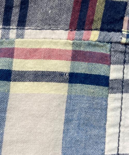 RALPH LAUREN（ラルフローレン）RALPH LAUREN (ラルフローレン) パッチワーク プルオーバーチェックシャツ ベージュ×ネイビー サイズ:Mの古着・服飾アイテム