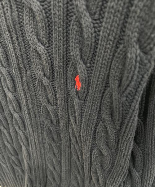POLO RALPH LAUREN（ポロ・ラルフローレン）POLO RALPH LAUREN (ポロ・ラルフローレン) フルジップ ケーブルニット ネイビー サイズ:Lの古着・服飾アイテム