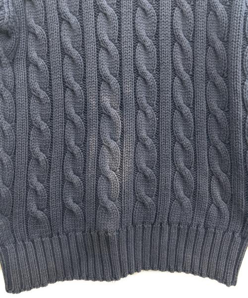 POLO RALPH LAUREN（ポロ・ラルフローレン）POLO RALPH LAUREN (ポロ・ラルフローレン) フルジップ ケーブルニット ネイビー サイズ:Lの古着・服飾アイテム