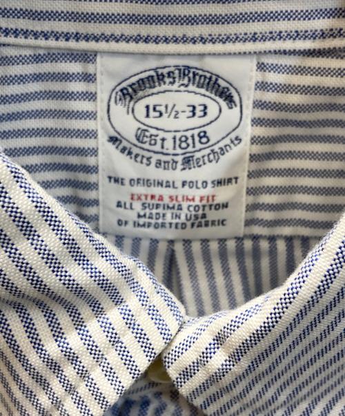BROOKS BROTHERS（ブルックスブラザーズ）BROOKS BROTHERS (ブルックスブラザーズ) スーピマコットン ボタンダウンストライプシャツ ブルー×ホワイト サイズ:14 1/2 -33の古着・服飾アイテム