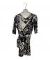 DIANE VON FURSTENBERG（ダイアンフォンファステンバーグ）の古着「シルクジャージー カシュクール ラップ ワンピース」｜ブラック×ホワイト
