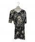 DIANE VON FURSTENBERG (ダイアンフォンファステンバーグ) シルクジャージー カシュクール ラップ ワンピース ブラック×ホワイト サイズ:SIZE 2：5000円