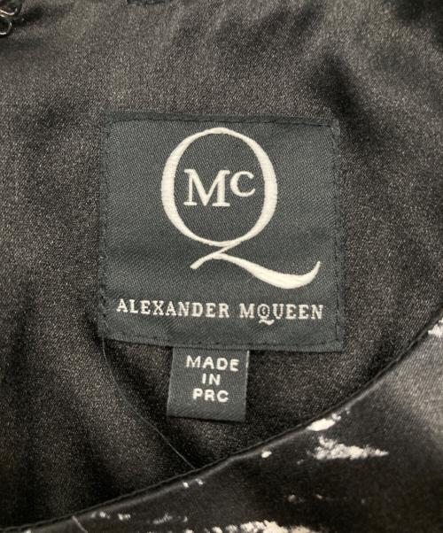 ALEXANDER McQUEEN（アレキサンダーマックイーン）ALEXANDER McQUEEN (アレキサンダーマックイーン) フェザープリントシルクドレス ブラック サイズ:40の古着・服飾アイテム