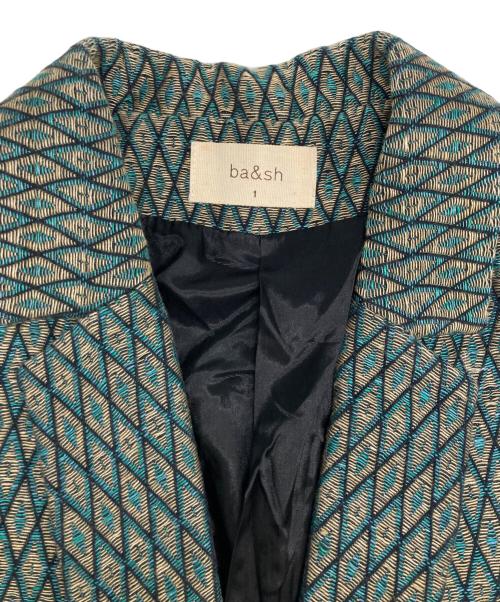 ba&sh（バッシュ）ba&sh (バッシュ) Gabrielle コットンリネン幾何学柄ジャケット グリーン サイズ:SIZE 1の古着・服飾アイテム
