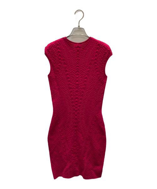 ALEXANDER McQUEEN（アレキサンダーマックイーン）ALEXANDER McQUEEN (アレキサンダーマックイーン) ノースリーブニットワンピース レッド サイズ:Sの古着・服飾アイテム