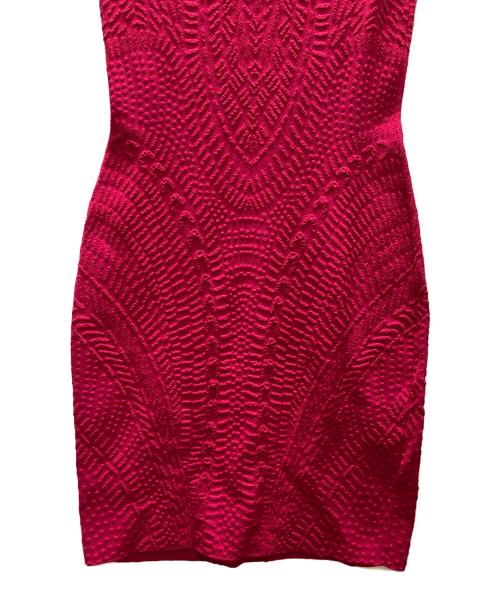 ALEXANDER McQUEEN（アレキサンダーマックイーン）ALEXANDER McQUEEN (アレキサンダーマックイーン) ノースリーブニットワンピース レッド サイズ:Sの古着・服飾アイテム