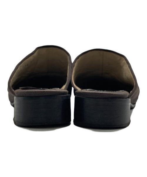 DRIES VAN NOTEN（ドリスヴァンノッテン）DRIES VAN NOTEN (ドリスヴァンノッテン) キャンバスギャザーミュール ブラウン サイズ:SIZE 37の古着・服飾アイテム