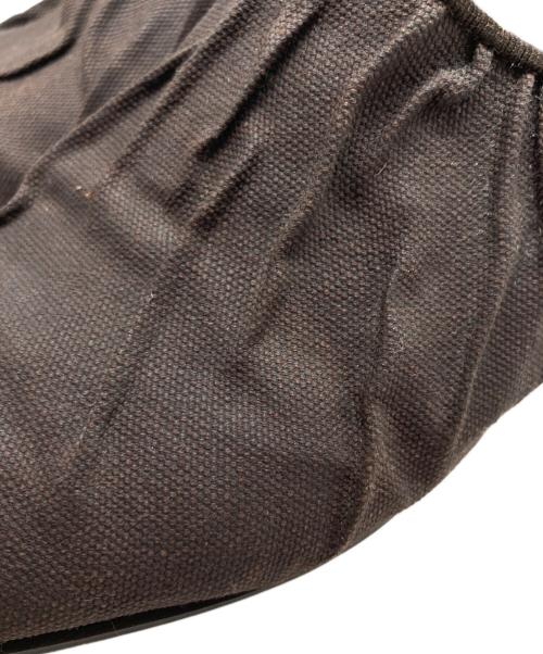 DRIES VAN NOTEN（ドリスヴァンノッテン）DRIES VAN NOTEN (ドリスヴァンノッテン) キャンバスギャザーミュール ブラウン サイズ:SIZE 37の古着・服飾アイテム
