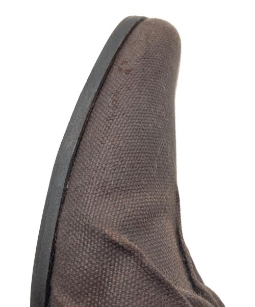 DRIES VAN NOTEN（ドリスヴァンノッテン）DRIES VAN NOTEN (ドリスヴァンノッテン) キャンバスギャザーミュール ブラウン サイズ:SIZE 37の古着・服飾アイテム