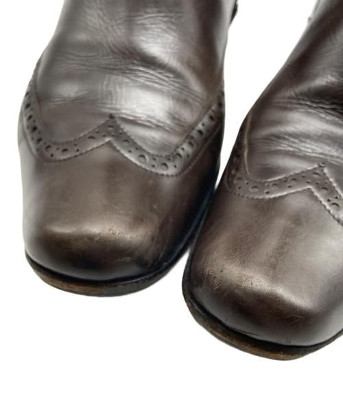 DRIES VAN NOTEN（ドリスヴァンノッテン）DRIES VAN NOTEN (ドリスヴァンノッテン) サイドジップウィングチップブーツ ブラウン サイズ:SIZE 36の古着・服飾アイテム