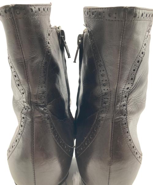 DRIES VAN NOTEN（ドリスヴァンノッテン）DRIES VAN NOTEN (ドリスヴァンノッテン) サイドジップウィングチップブーツ ブラウン サイズ:SIZE 36の古着・服飾アイテム