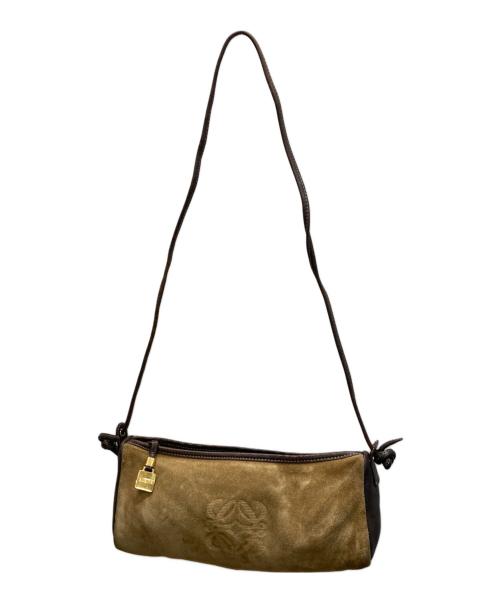 LOEWE（ロエベ）LOEWE (ロエベ) アナグラム スウェードショルダーバッグ ブラウン サイズ:下記参照の古着・服飾アイテム