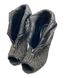 ALEXANDER McQUEEN（アレキサンダーマックイーン）の古着「ツイードオープントゥパンプス」｜グレー