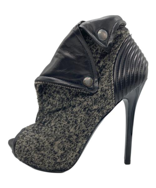 ALEXANDER McQUEEN（アレキサンダーマックイーン）ALEXANDER McQUEEN (アレキサンダーマックイーン) ツイードオープントゥパンプス グレー サイズ:36 1/2の古着・服飾アイテム