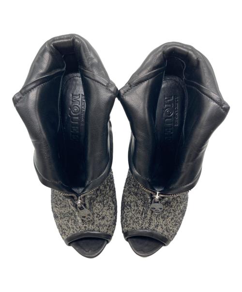 ALEXANDER McQUEEN（アレキサンダーマックイーン）ALEXANDER McQUEEN (アレキサンダーマックイーン) ツイードオープントゥパンプス グレー サイズ:36 1/2の古着・服飾アイテム