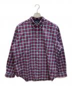 RALPH LAURENラルフローレン）の古着「ボタンダウンチェックシャツ」｜レッド×ネイビー