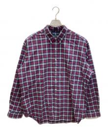 RALPH LAUREN（ラルフローレン）の古着「ボタンダウンチェックシャツ」｜レッド×ネイビー