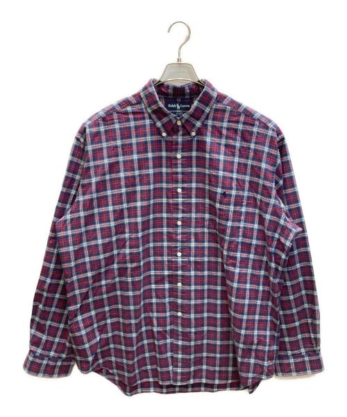 RALPH LAUREN（ラルフローレン）RALPH LAUREN (ラルフローレン) ボタンダウンチェックシャツ レッド×ネイビー サイズ:SIZE XXLの古着・服飾アイテム