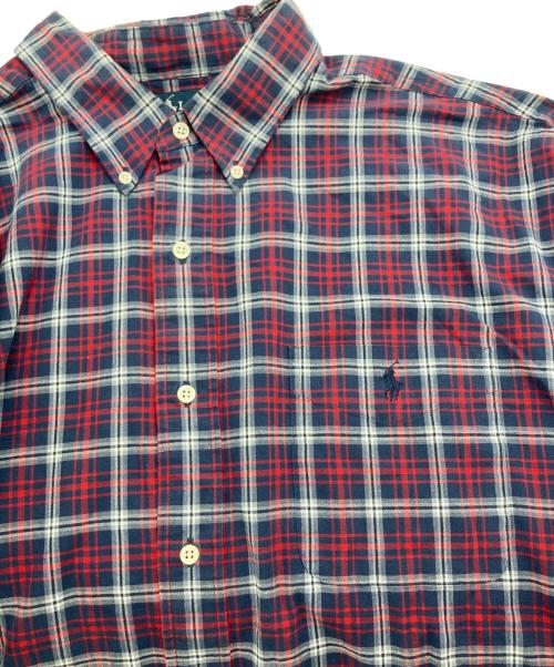 RALPH LAUREN（ラルフローレン）RALPH LAUREN (ラルフローレン) ボタンダウンチェックシャツ レッド×ネイビー サイズ:SIZE XXLの古着・服飾アイテム
