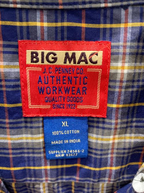 big mac（ビッグマック）big mac (ビッグマック) 半袖チェックシャツ ネイビー サイズ:XLの古着・服飾アイテム