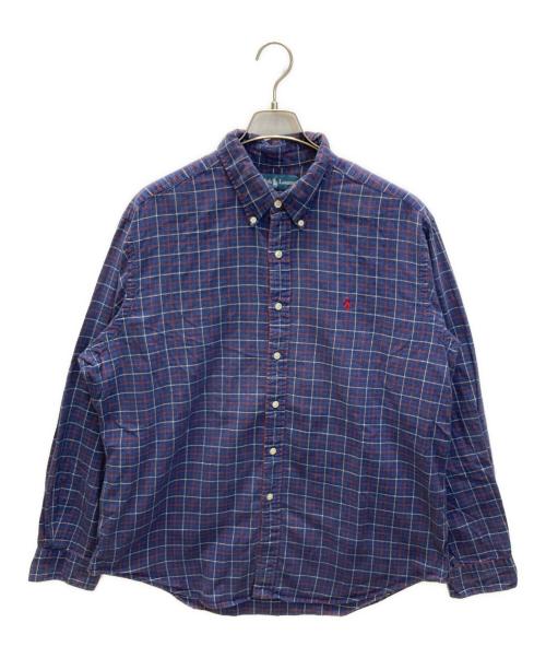 POLO RALPH LAUREN（ポロ・ラルフローレン）POLO RALPH LAUREN (ポロ・ラルフローレン) ボタンダウンチェックシャツ ネイビー サイズ:SIZE XLの古着・服飾アイテム