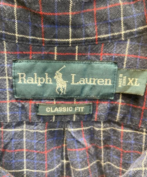 POLO RALPH LAUREN（ポロ・ラルフローレン）POLO RALPH LAUREN (ポロ・ラルフローレン) ボタンダウンチェックシャツ ネイビー サイズ:SIZE XLの古着・服飾アイテム